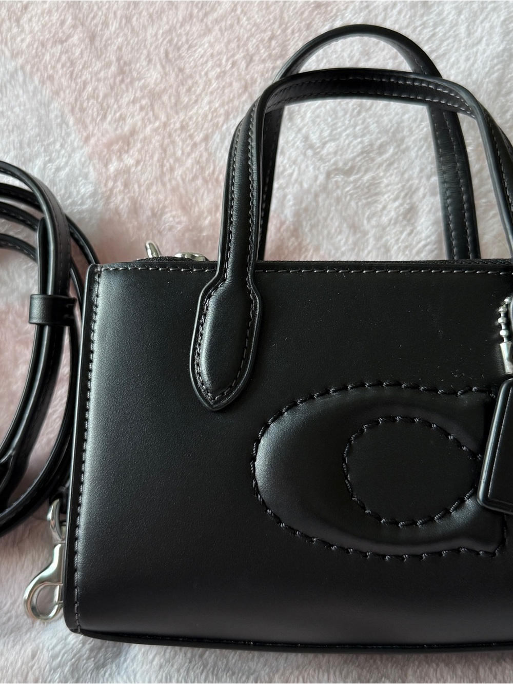 Coach Black Mini Leather Satchel Crossbody NWOT   Silver hardware. - Picture 3 of 8